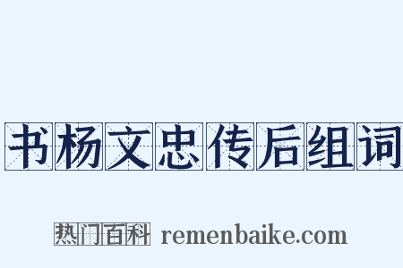 书杨文忠传后组词是什么意思的图片